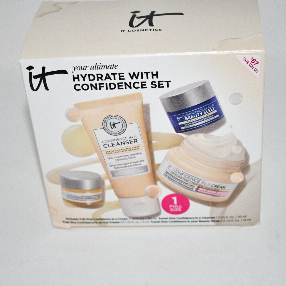 IT Cosmetics Hydrate with Confidence Anti-Aging 4-Piece Skincare Set #S61216 NIB